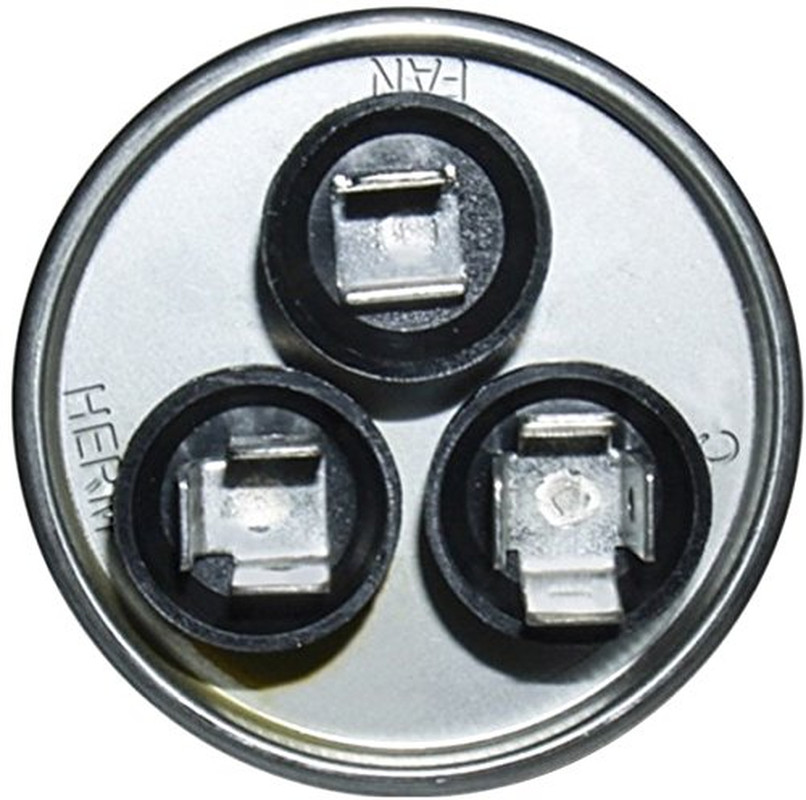 55 5 X 370 440 VAC round Dual Run Capacitor for HVAC Systems