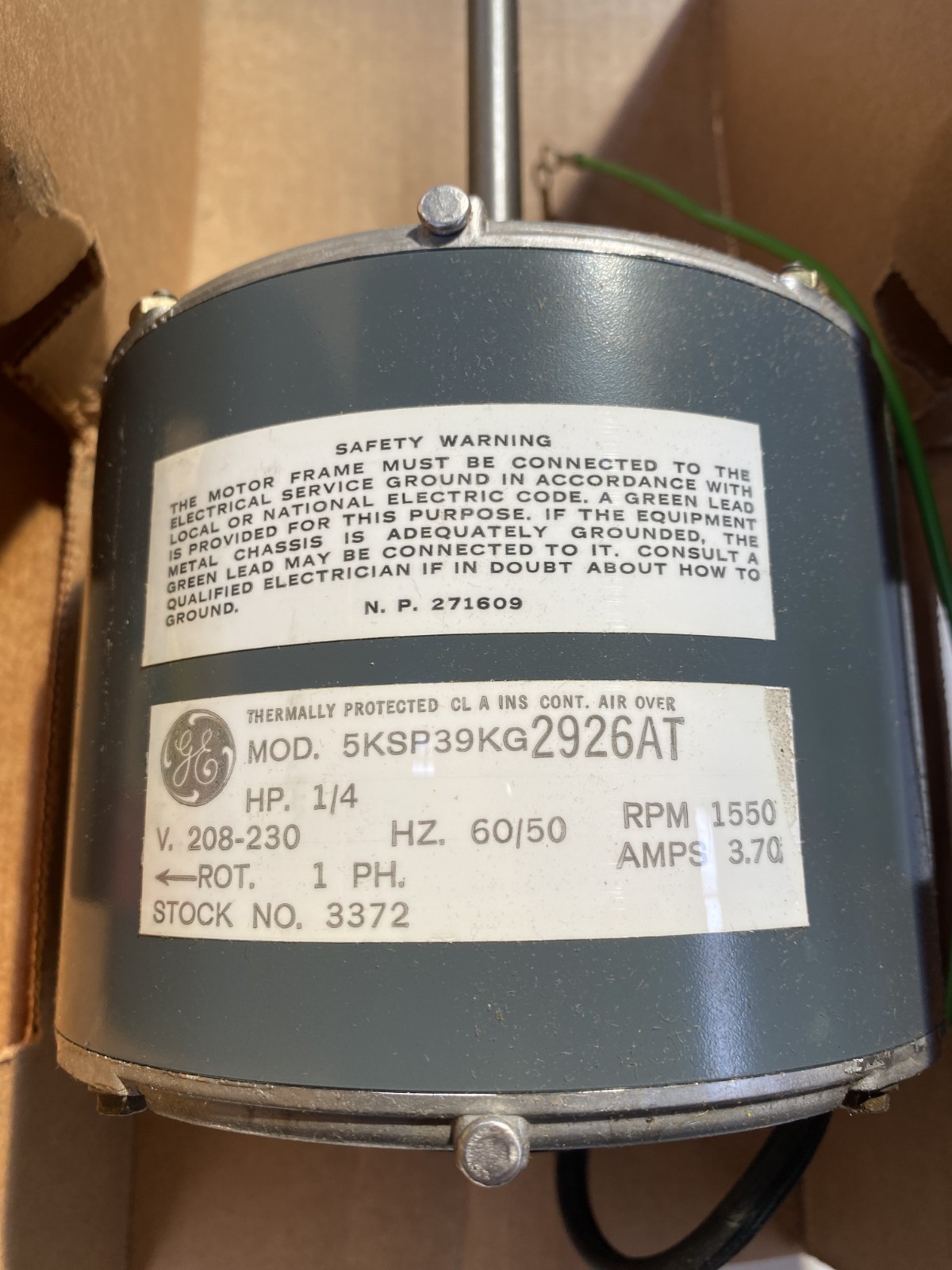 GE Genteq 5KCP39KG Furnace Blower Motor 115V 1/3 HP HVAC NEW OPEN BOX