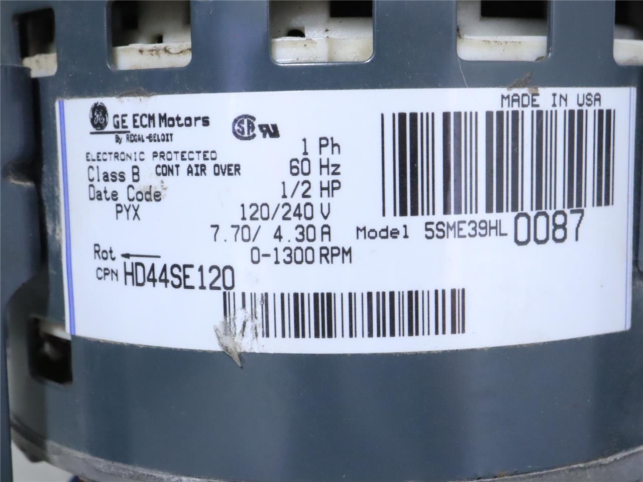 GE 5SME39HL0087 1/2HP Furnace Blower Motor 120/240V HD44SE120 MOTOR ONLY