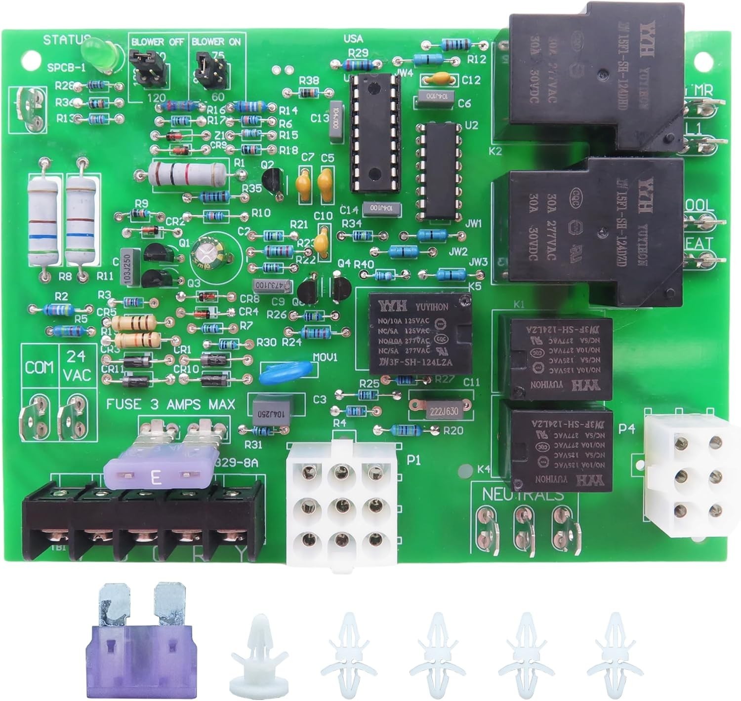 Compact Furnace Control Circuit Board for Easy Install – 6 X 4.3 X 1 Inches