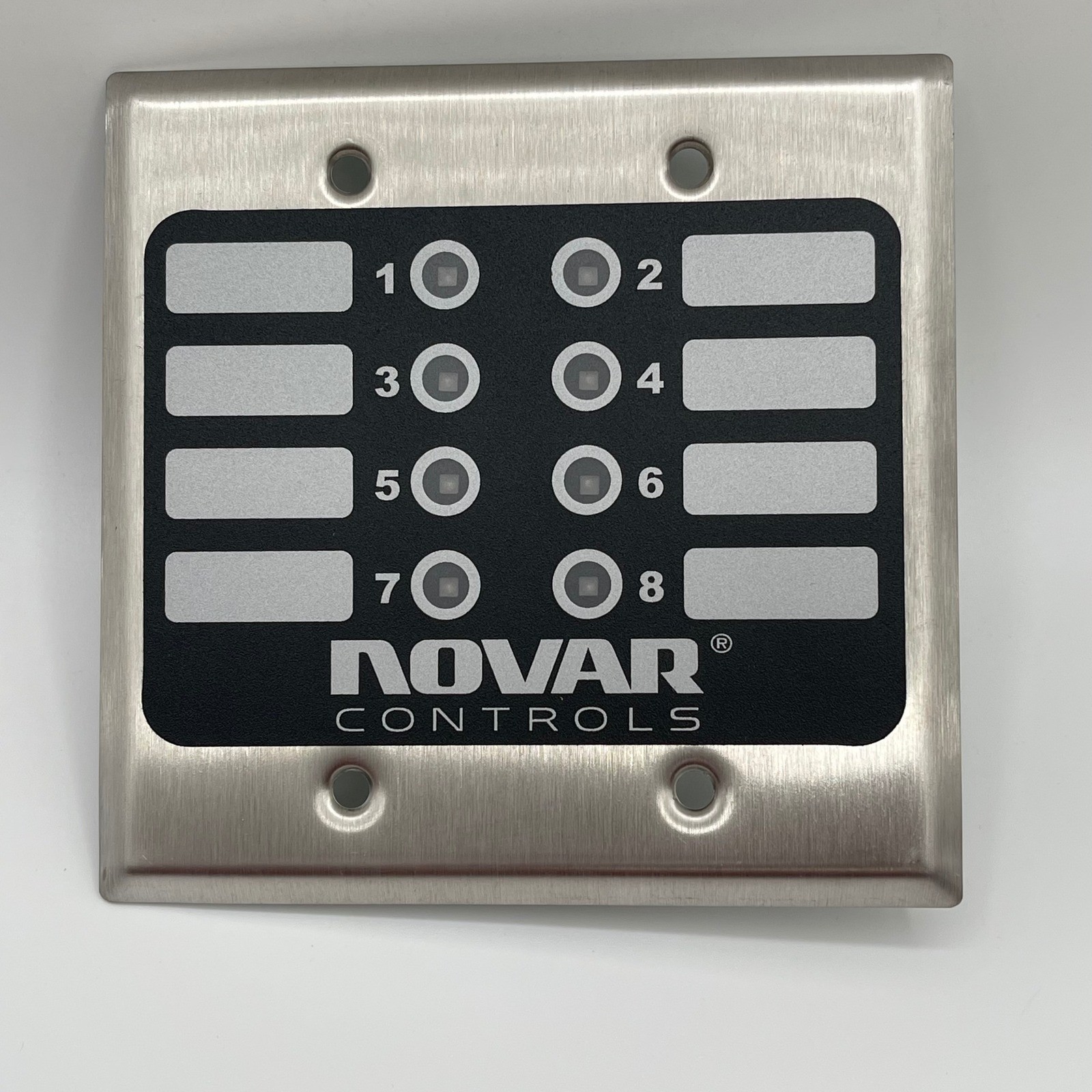 Novar Controls 8-Button Override Panel 8BO/R ORO Stainless Steel Dual Gang NEW