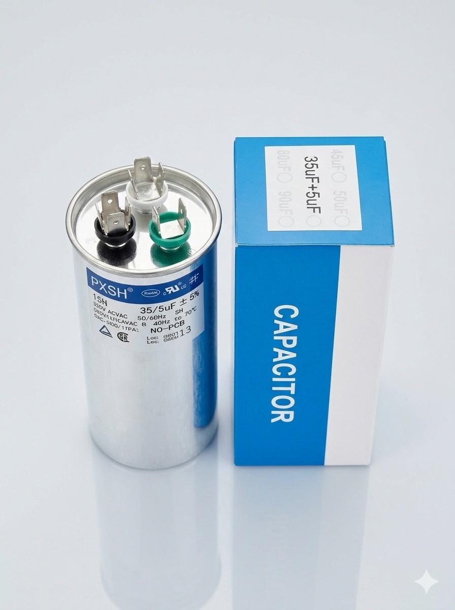 35/5 uF MFD 35+5 370-440V AC Dual Run Capacitor HVAC AC Motor PRO GRADE